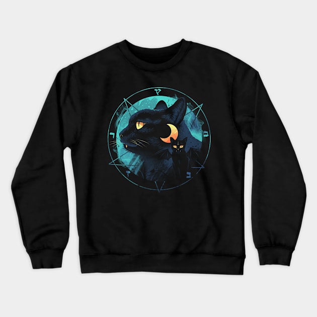 Puss the Evil Cat Crewneck Sweatshirt by Vincent Trinidad Art